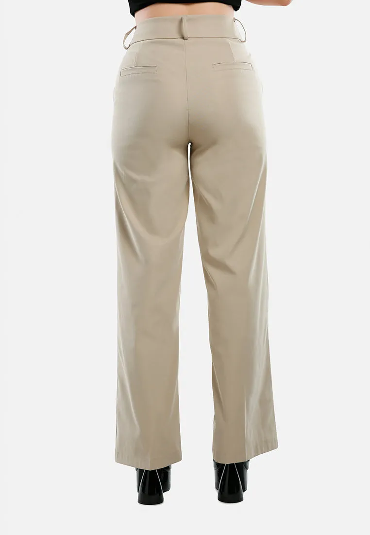 Flared Hem High Waist Pants