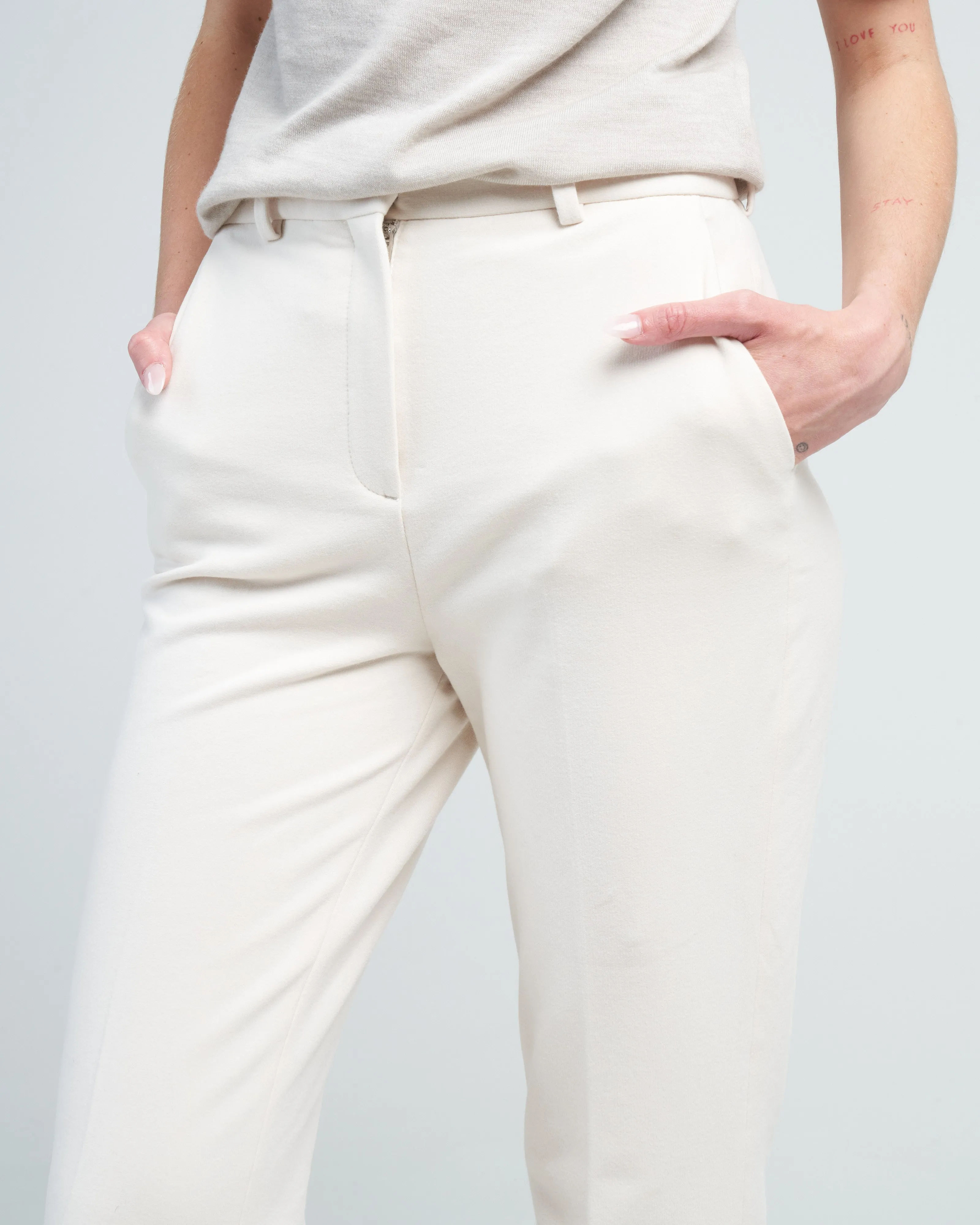 flared pant felpa - off white