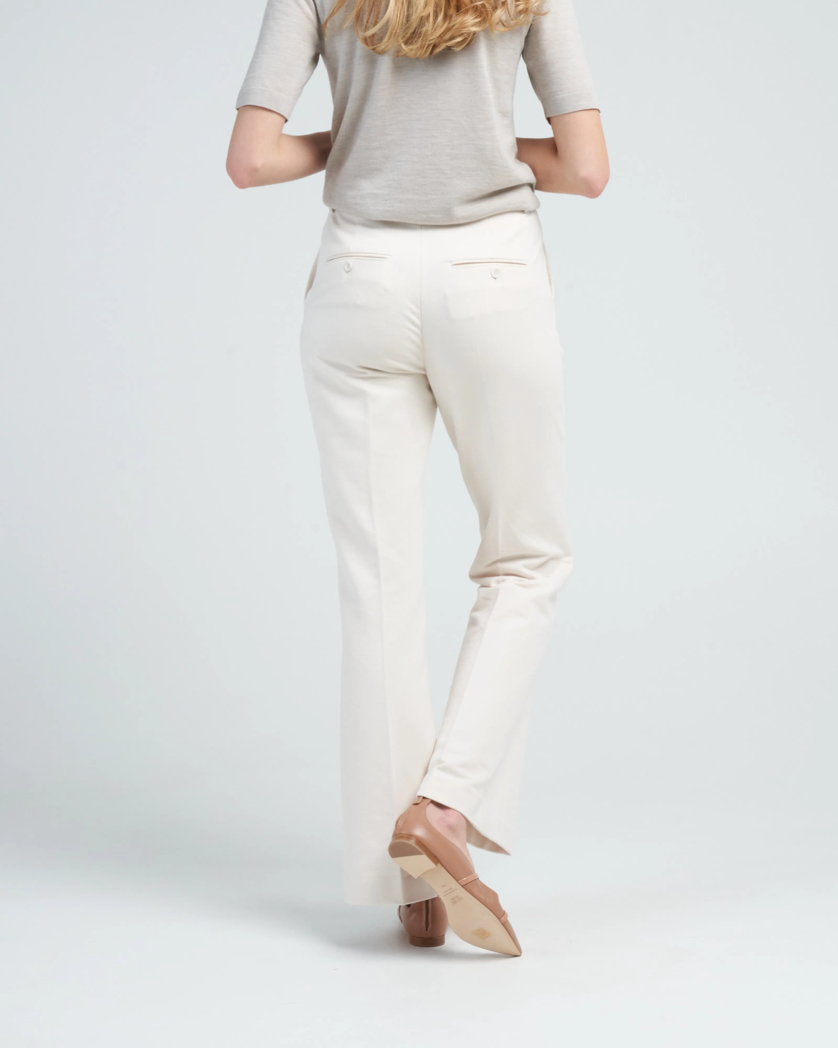 flared pant felpa - off white