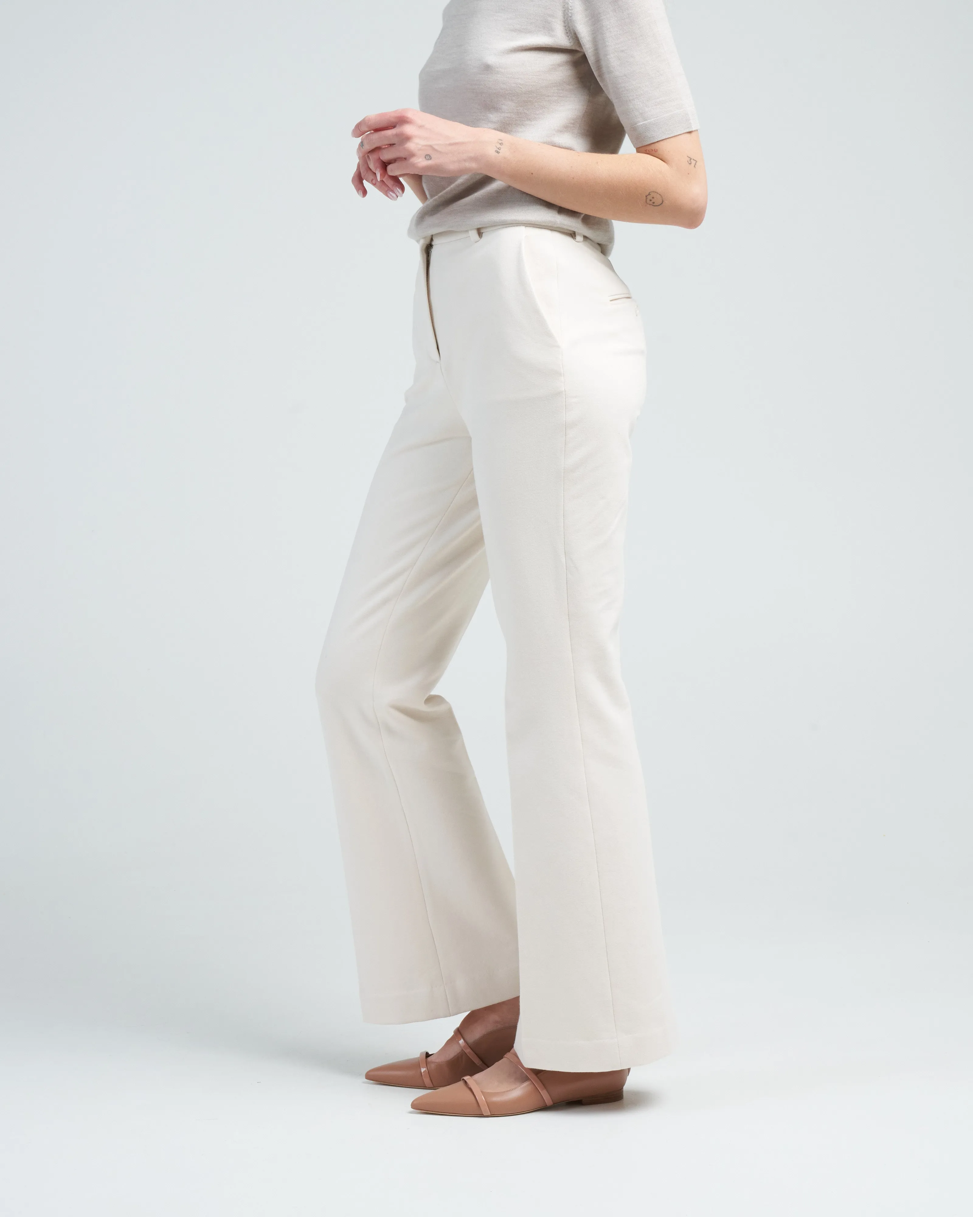 flared pant felpa - off white