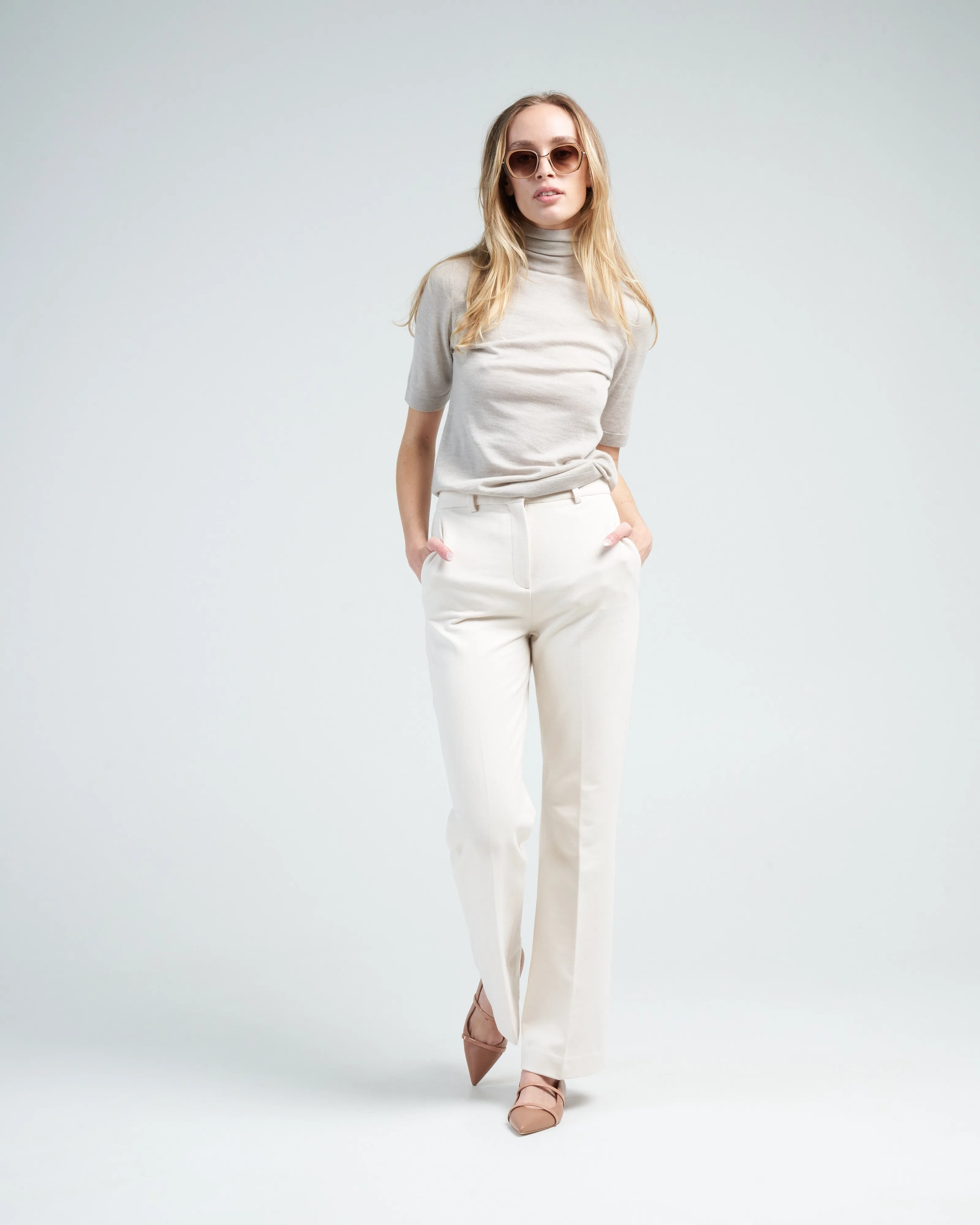 flared pant felpa - off white