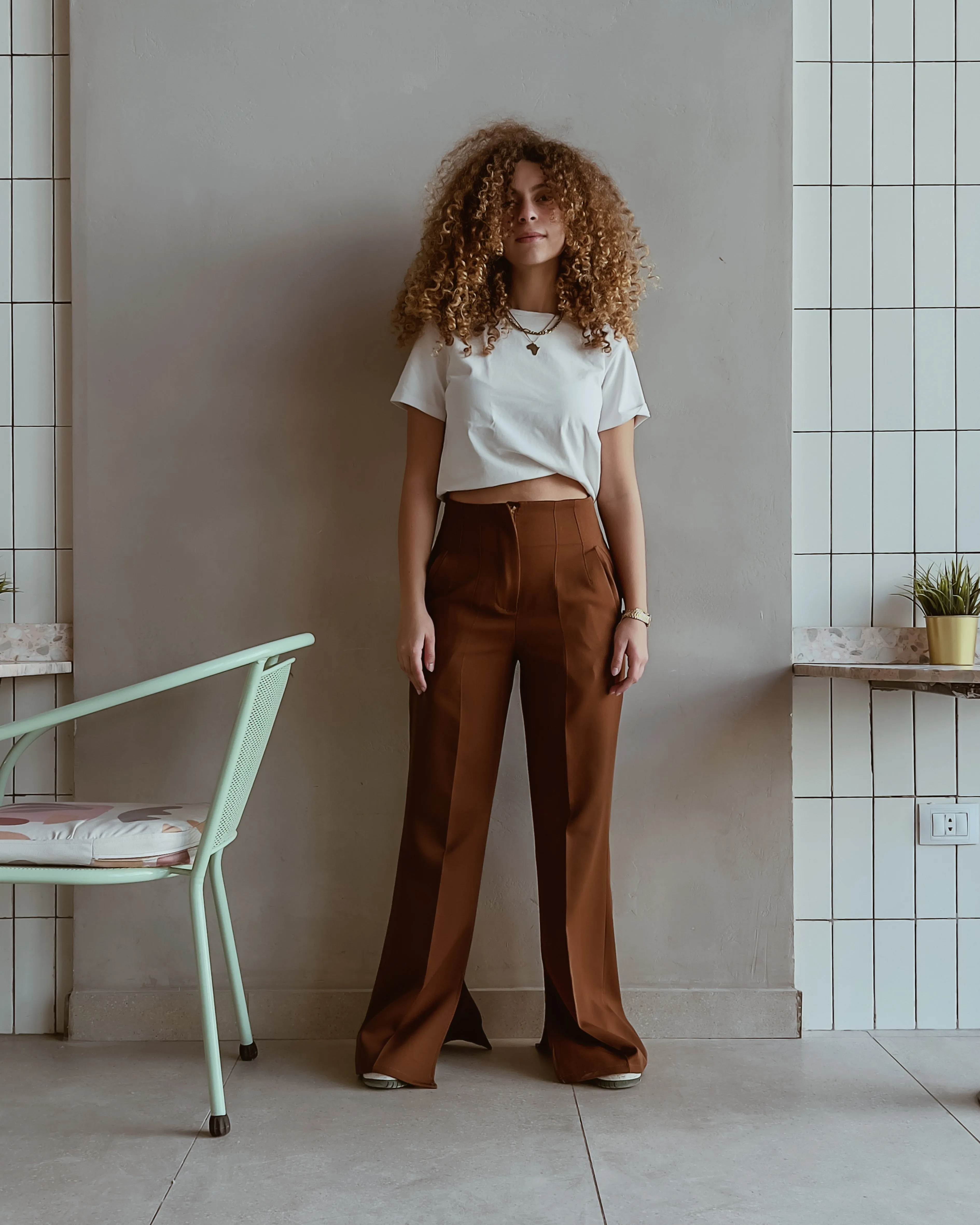 FLARED PANTS RUSSET