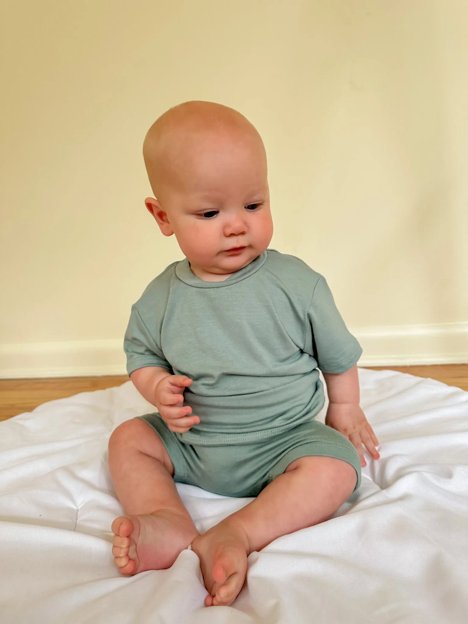 Fold-Over Shorties | Baby & Toddler | Luxury Bamboo | Seafoam