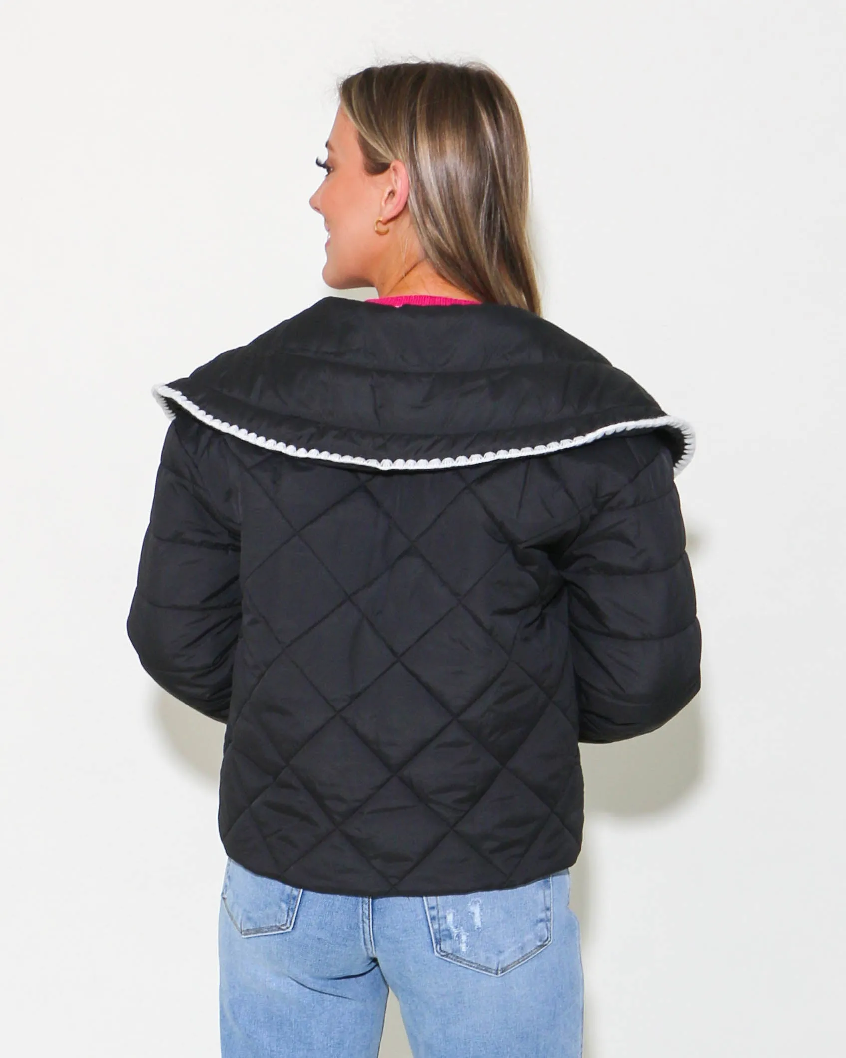 Front Zipper Quilted Puffer Jacket