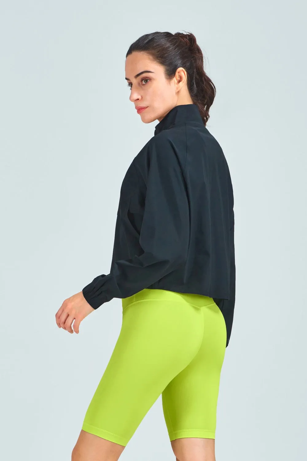 Full-Zip Cropped Track Jacket