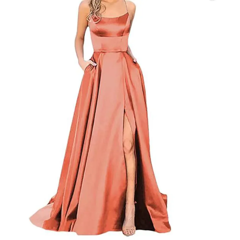 Funki Buys | Dresses | Women's Elegant Long Satin Prom Dress