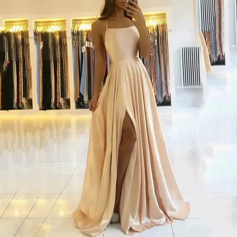 Funki Buys | Dresses | Women's Elegant Long Satin Prom Dress