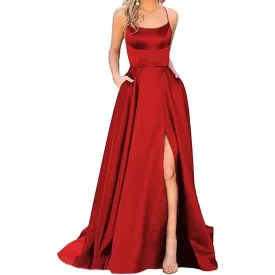 Funki Buys | Dresses | Women's Elegant Long Satin Prom Dress