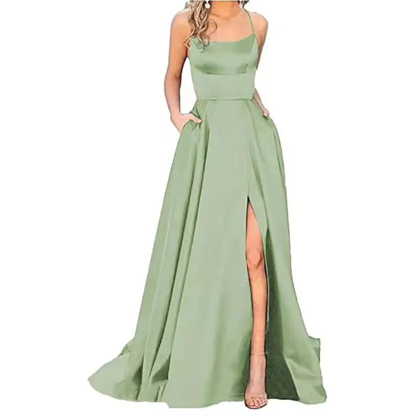 Funki Buys | Dresses | Women's Elegant Long Satin Prom Dress