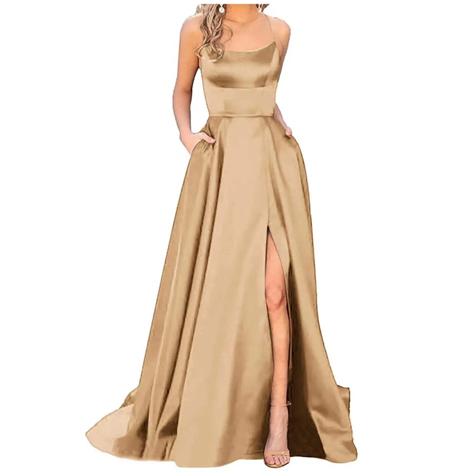 Funki Buys | Dresses | Women's Elegant Long Satin Prom Dress