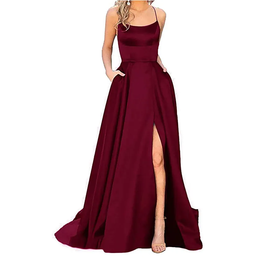 Funki Buys | Dresses | Women's Elegant Long Satin Prom Dress