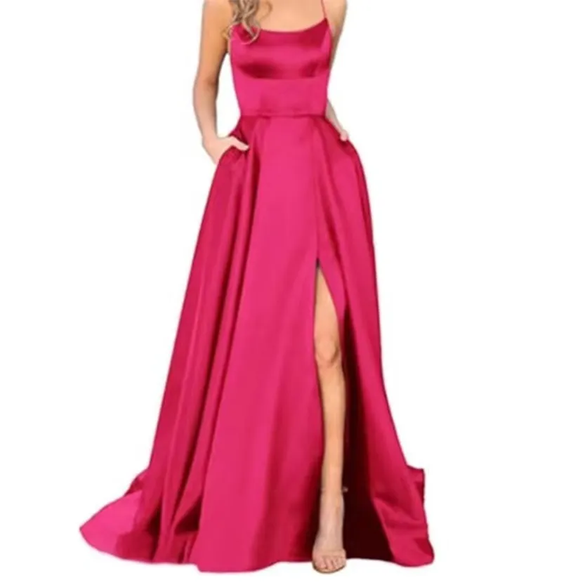 Funki Buys | Dresses | Women's Elegant Long Satin Prom Dress