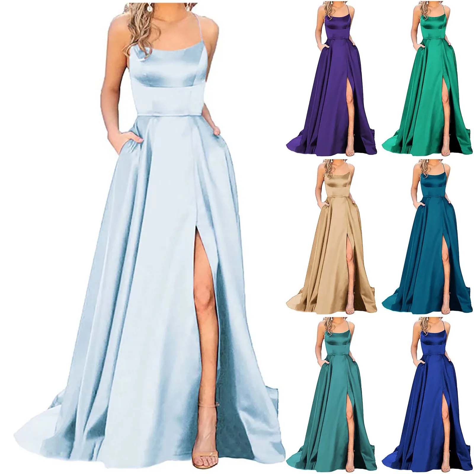 Funki Buys | Dresses | Women's Elegant Long Satin Prom Dress