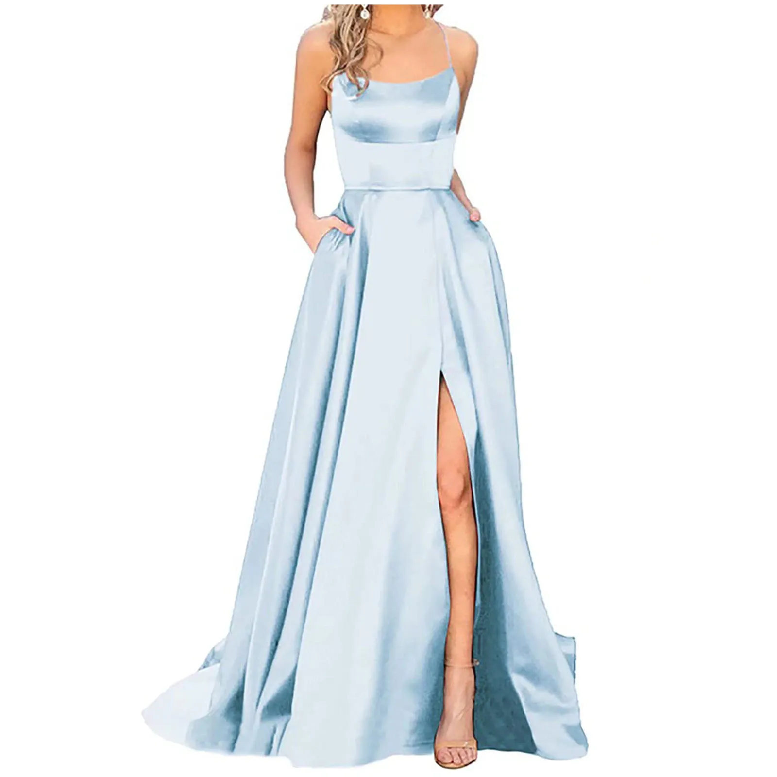 Funki Buys | Dresses | Women's Elegant Long Satin Prom Dress