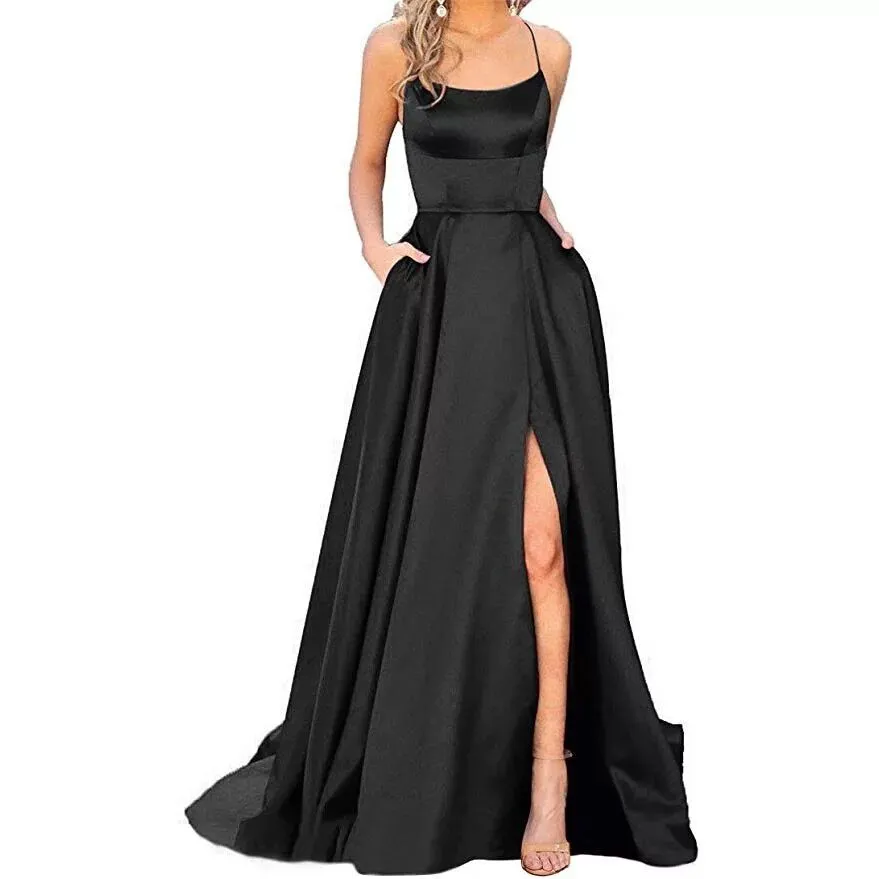 Funki Buys | Dresses | Women's Elegant Long Satin Prom Dress