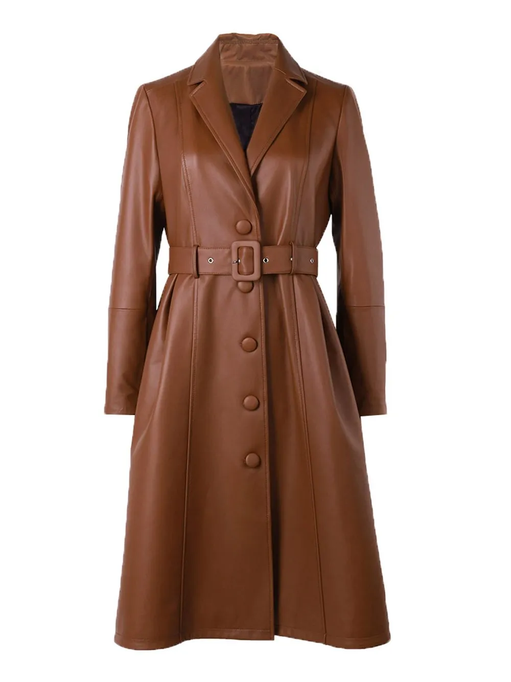 Genuine Leather Trench Coat