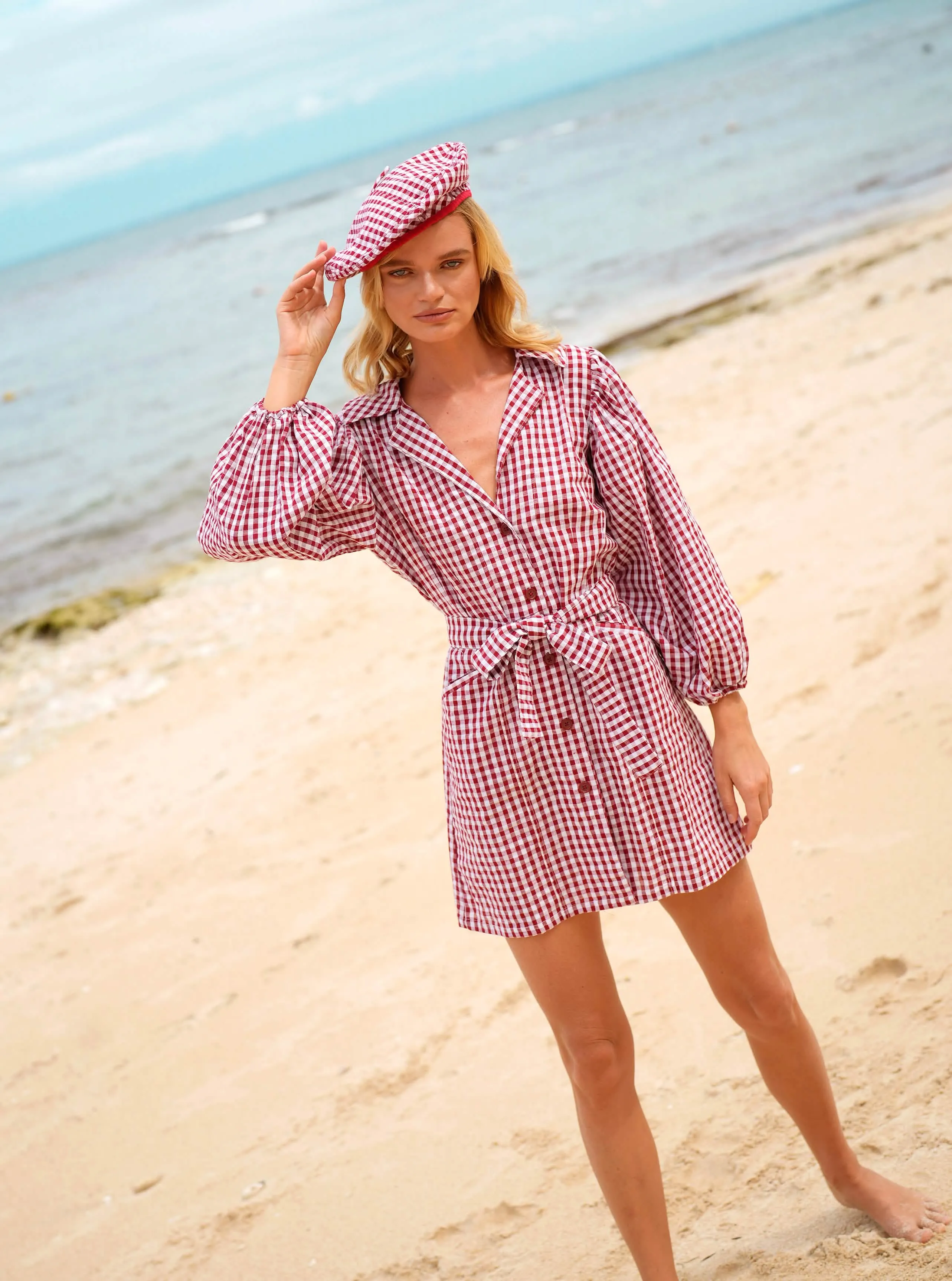 Gingham Red Summer Charm Mini Dress