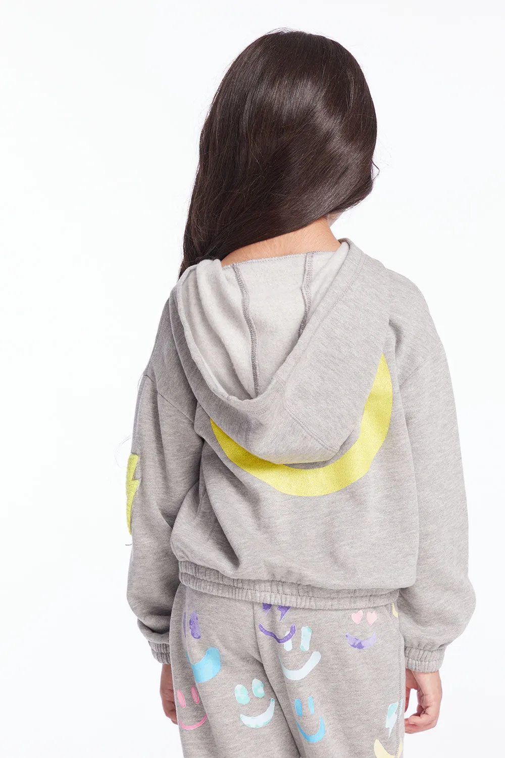 Glitter Smiley Girls Pullover Hoodie