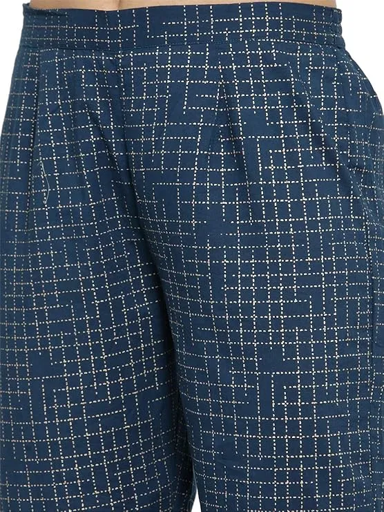 Indibelle Cotton Flared Sharara Pants (Blue)