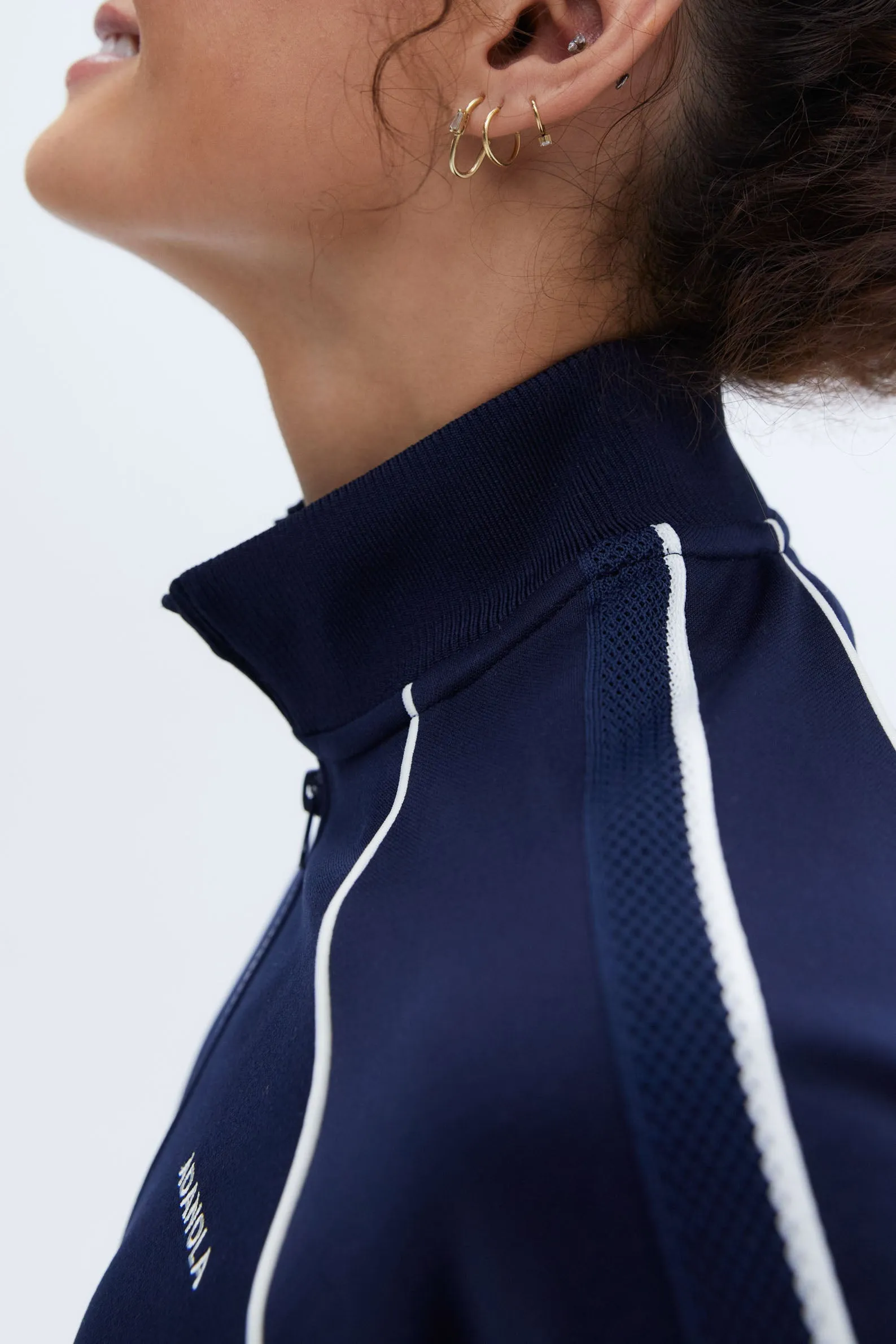 Jersey Track Jacket - Navy Blue