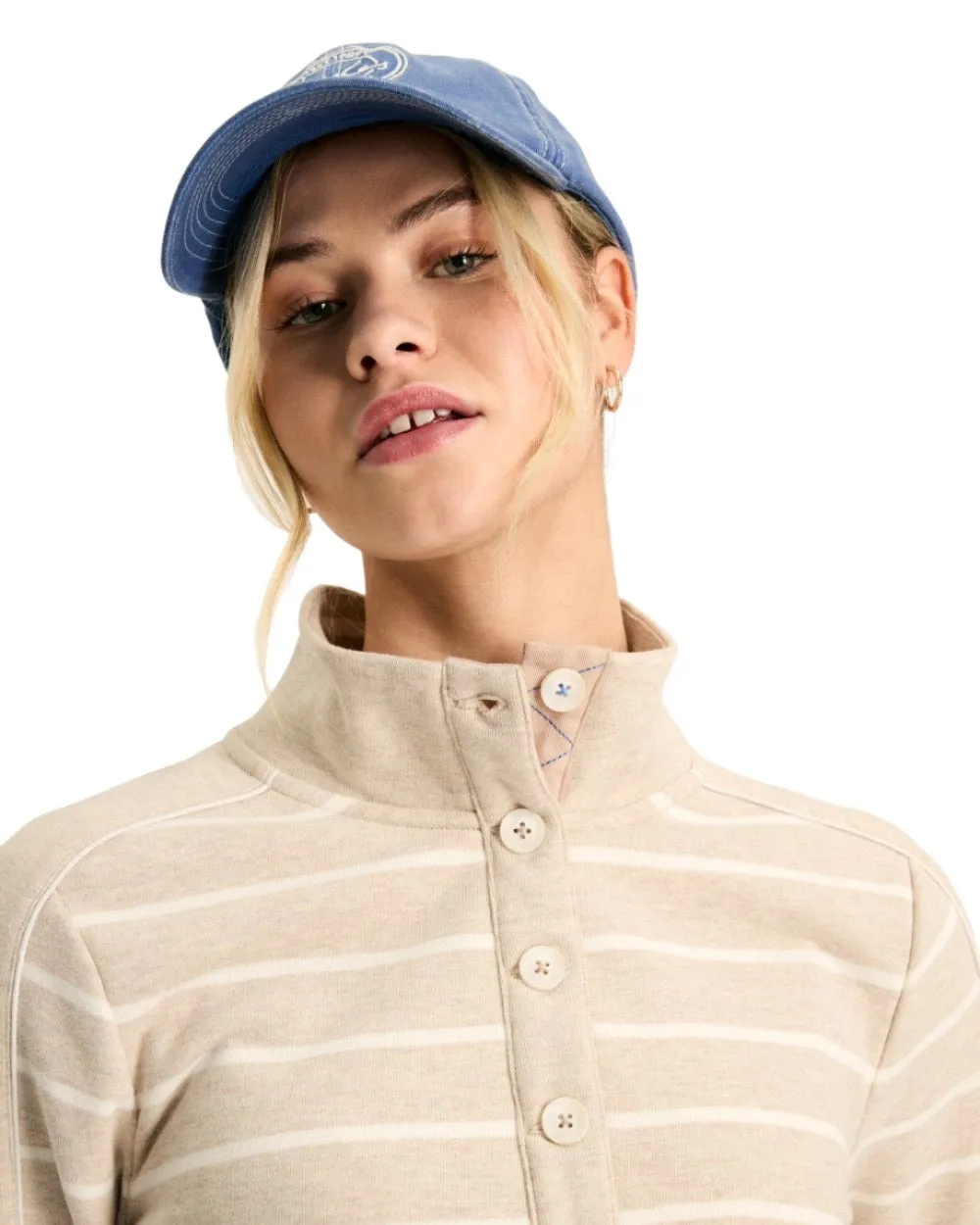 Joules Southwold Button Down Striped Sweatshirt