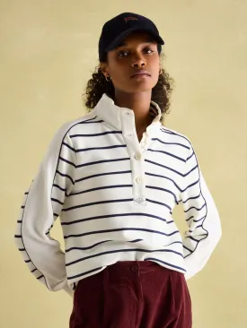 Joules Southwold Button Down Striped Sweatshirt