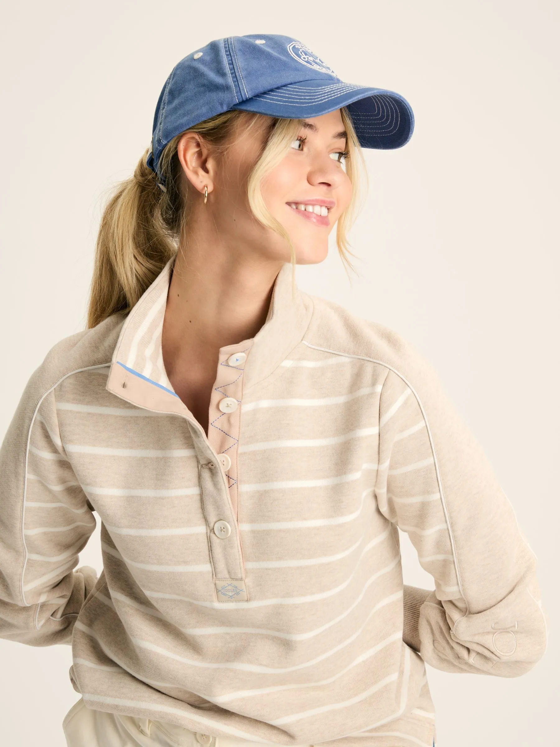 Joules Southwold Button Down Striped Sweatshirt