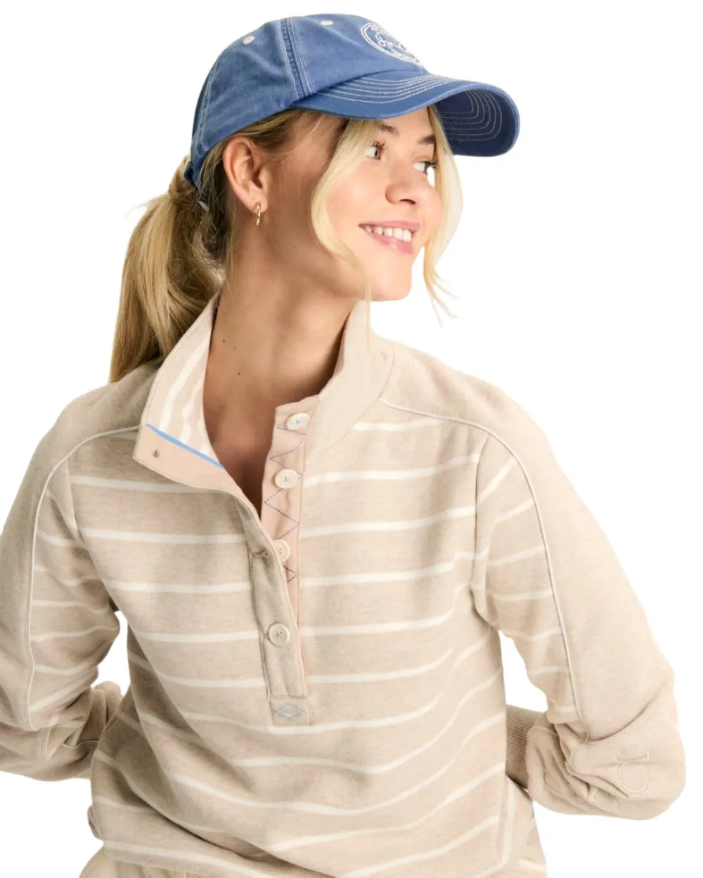 Joules Southwold Button Down Striped Sweatshirt