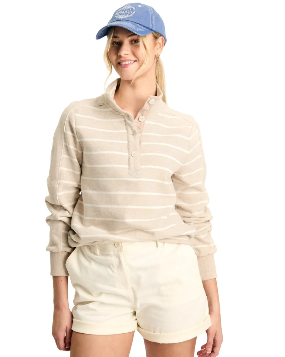 Joules Southwold Button Down Striped Sweatshirt