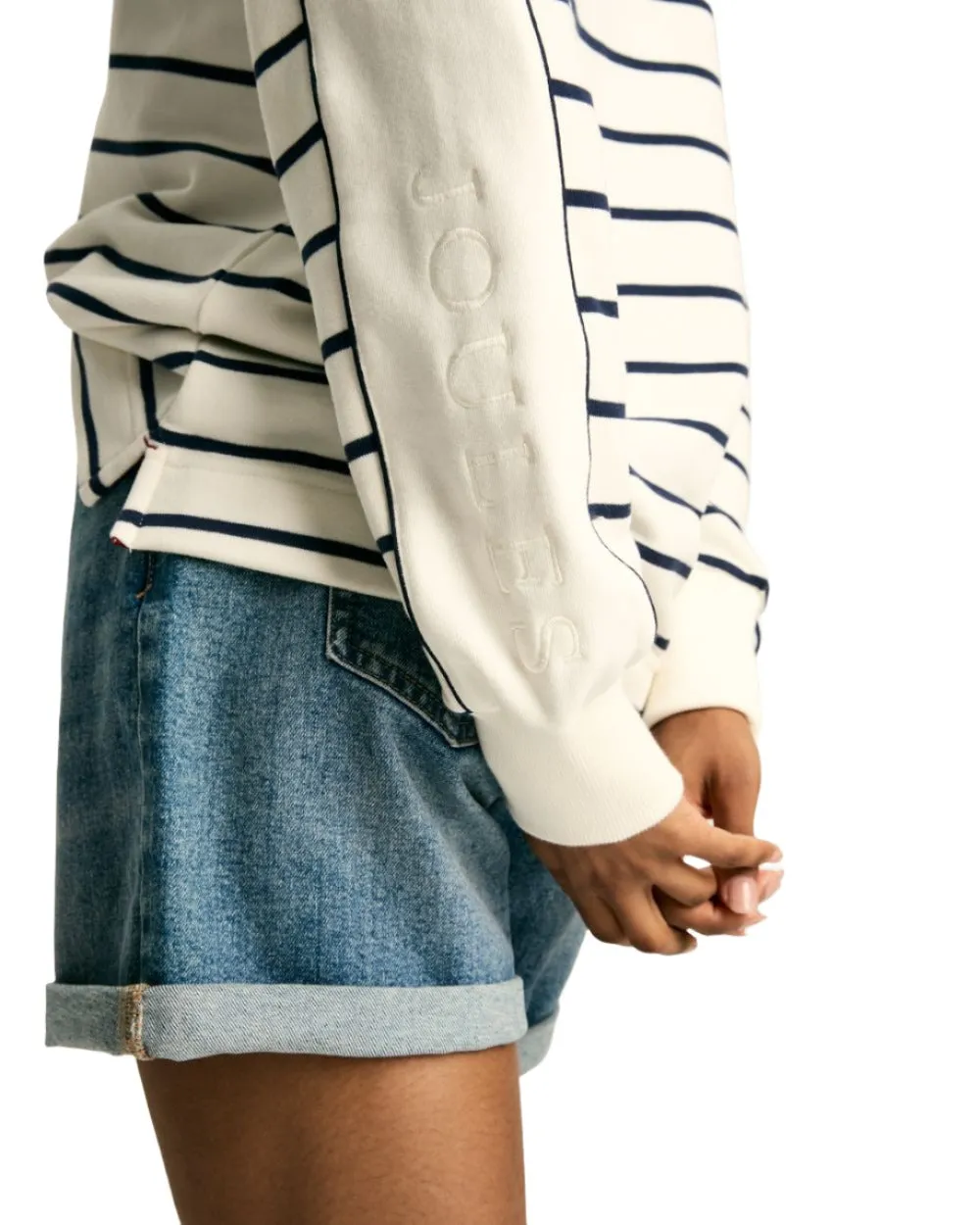 Joules Southwold Button Down Striped Sweatshirt