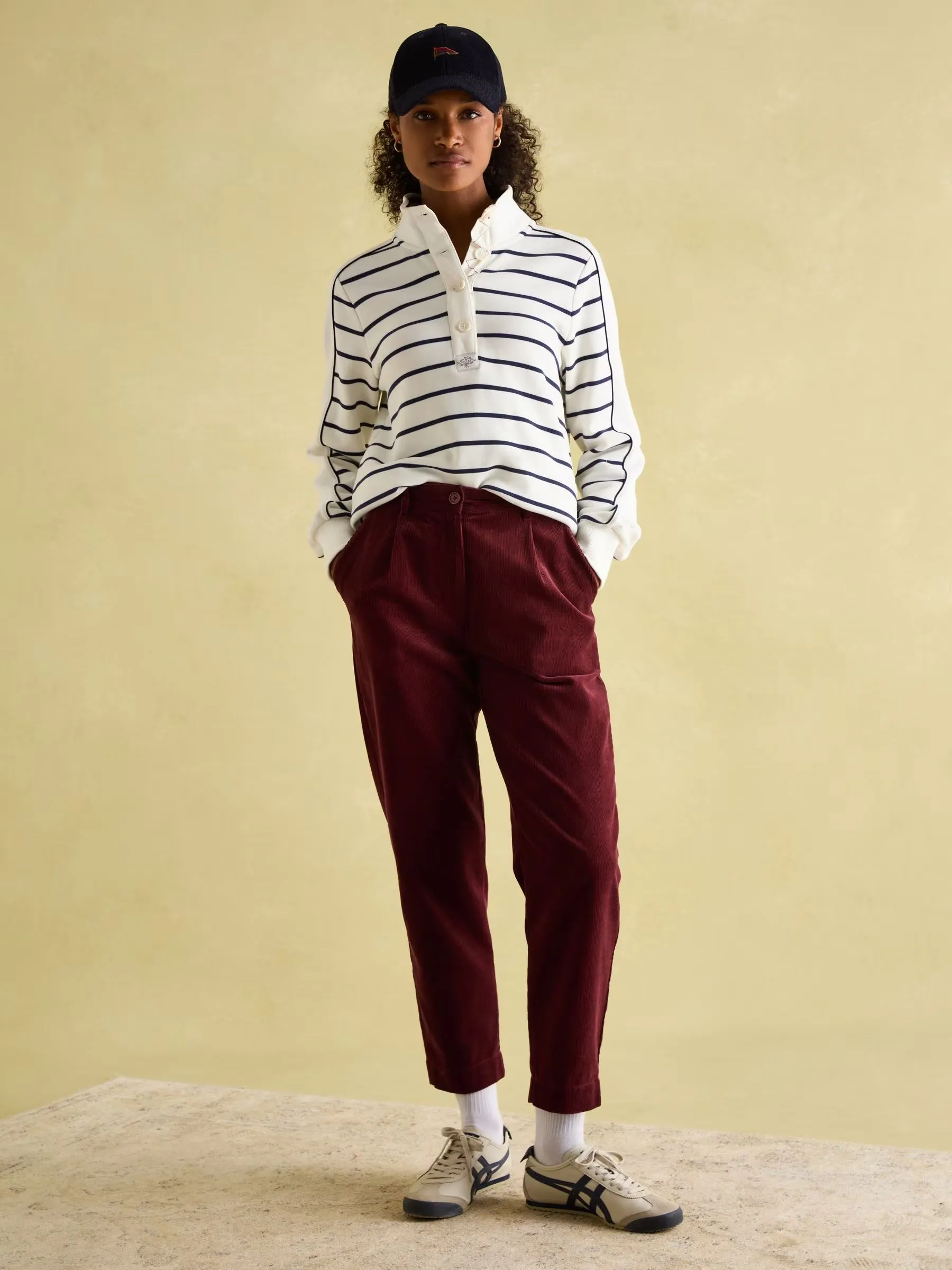 Joules Southwold Button Down Striped Sweatshirt