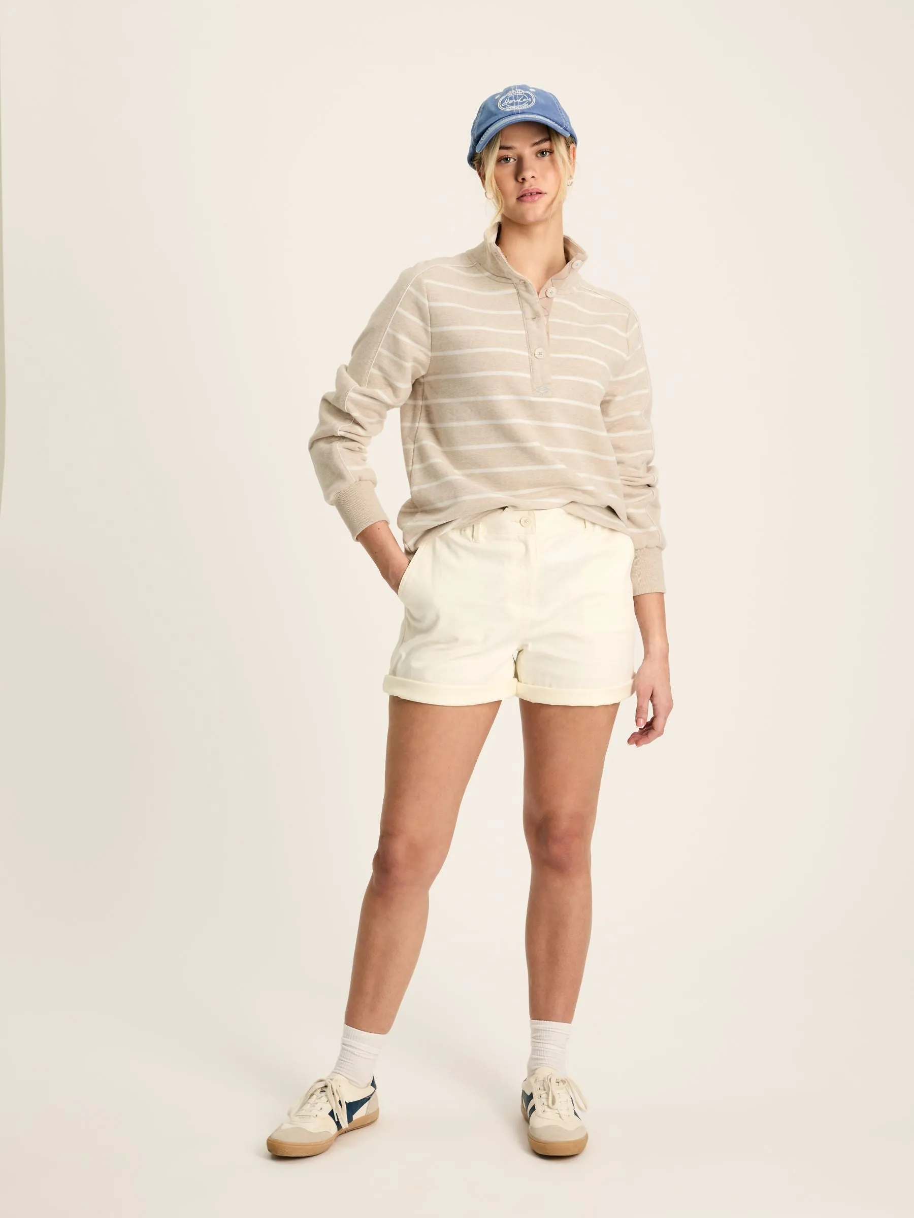 Joules Southwold Button Down Striped Sweatshirt