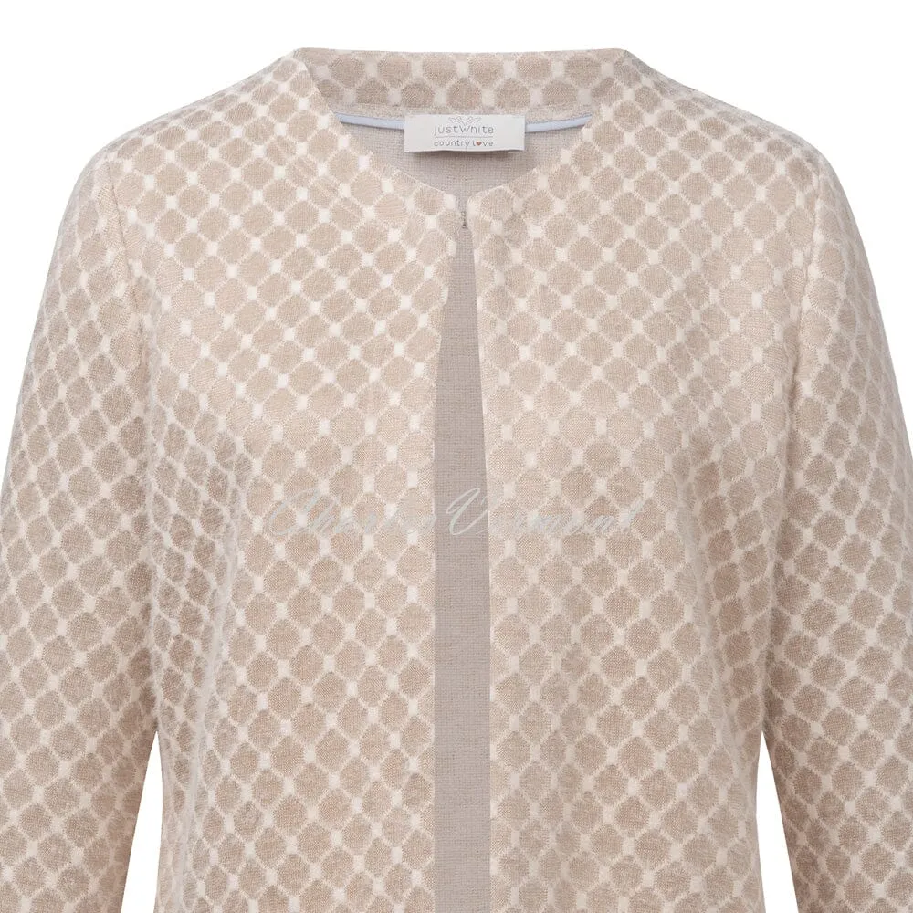 Just White Diamond Pattern Cardigan – Style C1210