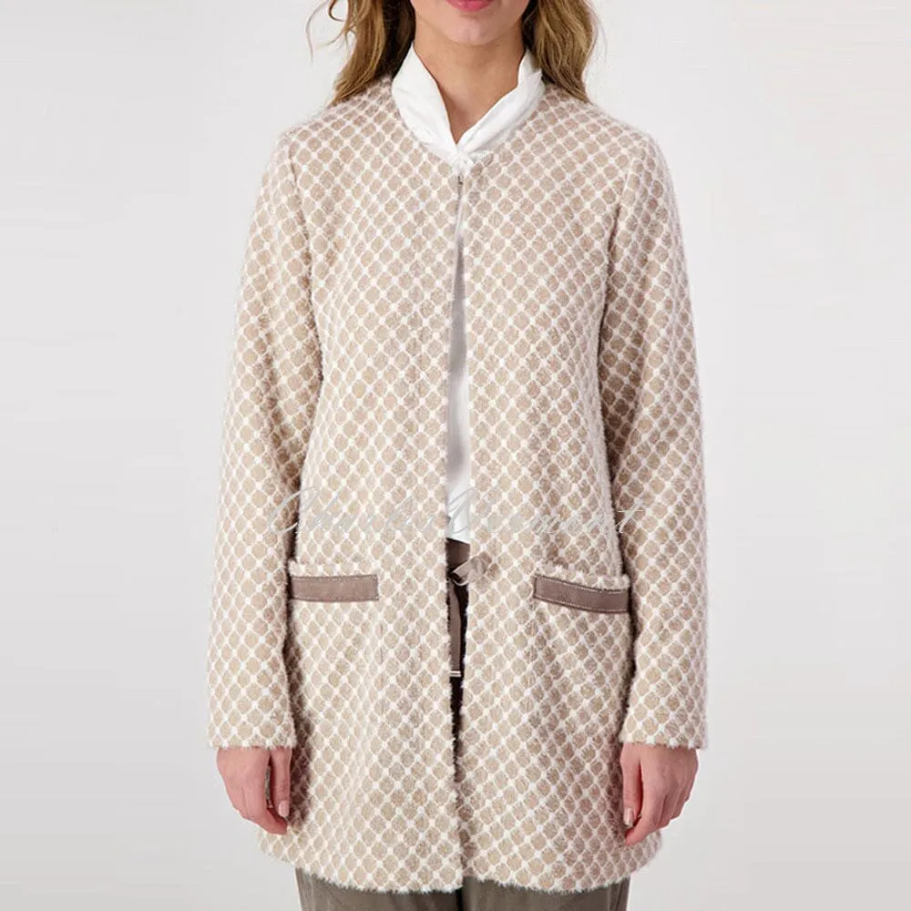 Just White Diamond Pattern Cardigan – Style C1210