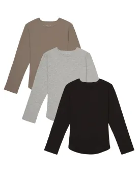 Kid's Thermal Drop-Cut Long Sleeve - Custom 3 Pack