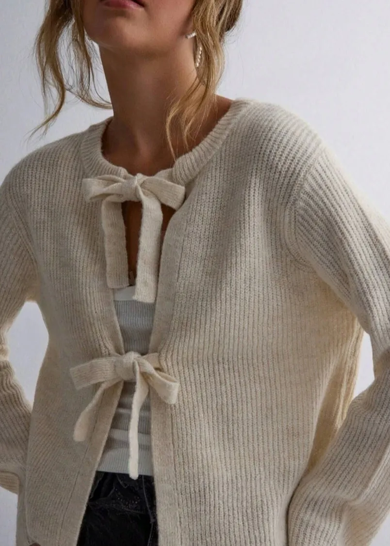 La Luna Bow Tie Cardigan Sweater