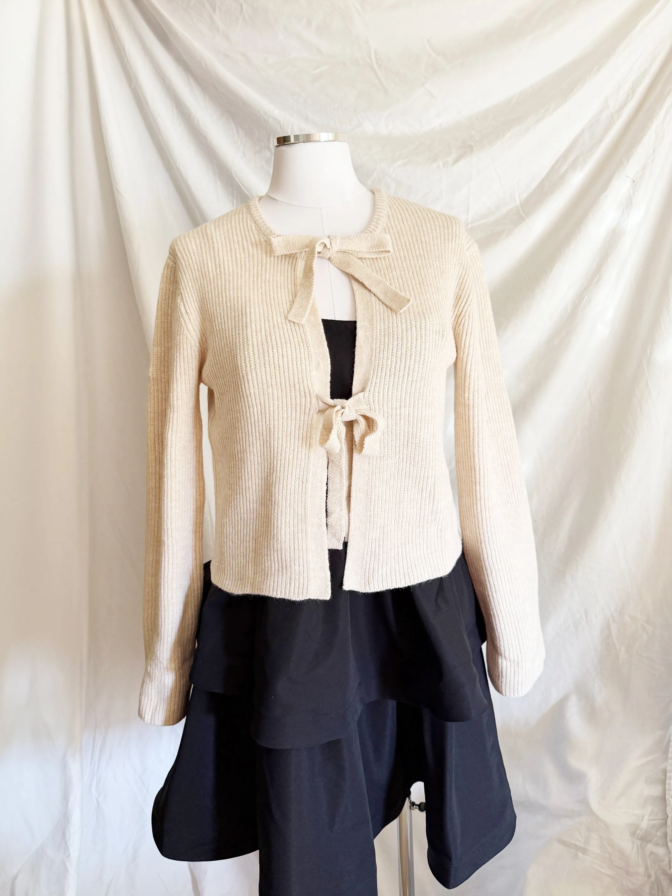 La Luna Bow Tie Cardigan Sweater