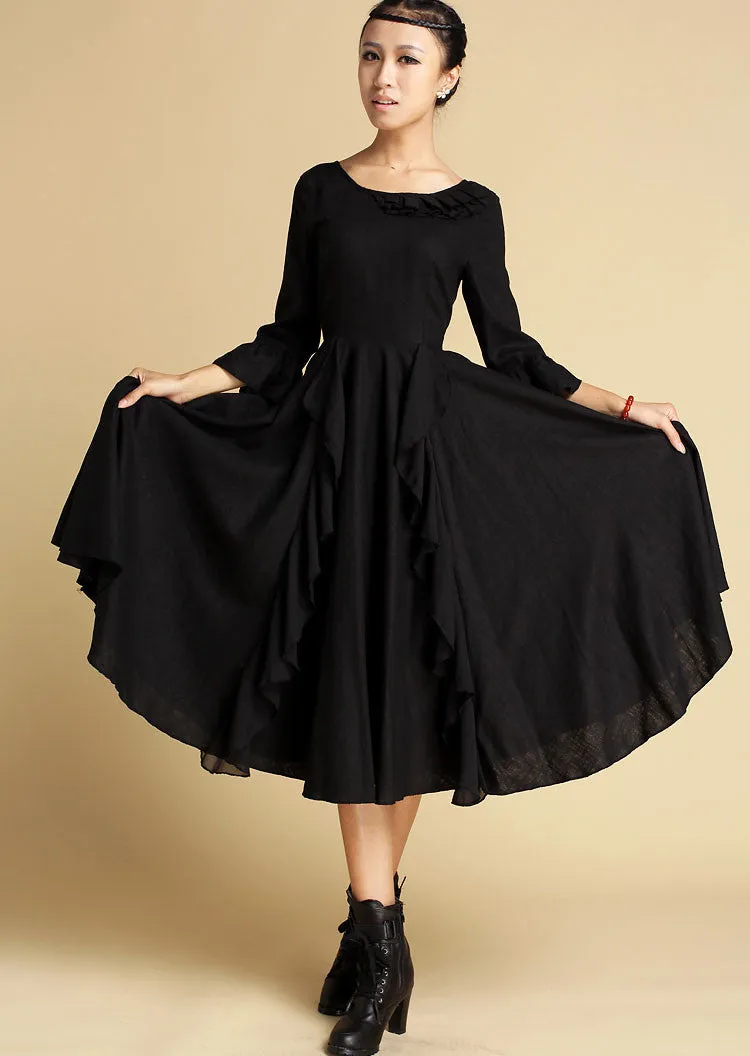 Lace bridemaid dress / Black dress (353)