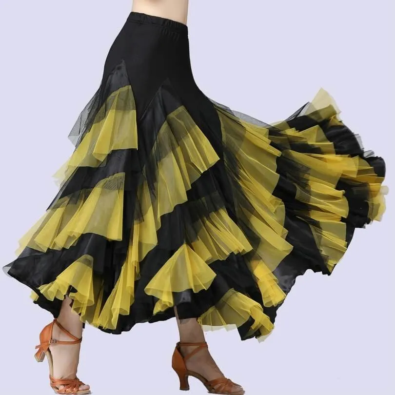 Layered Maxi Elegant Ballroom Skirt