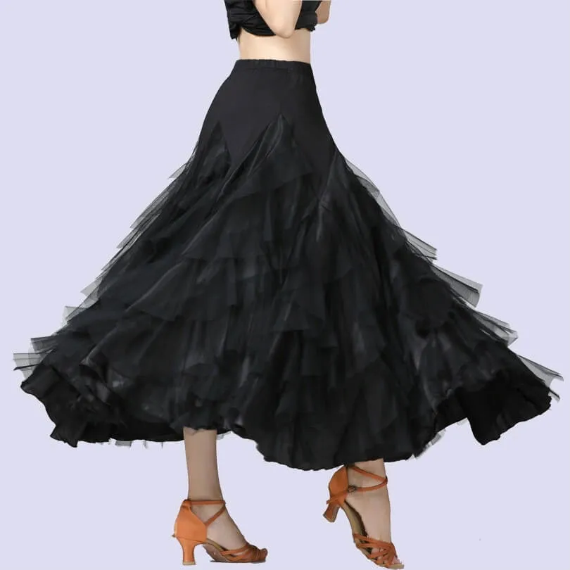 Layered Maxi Elegant Ballroom Skirt