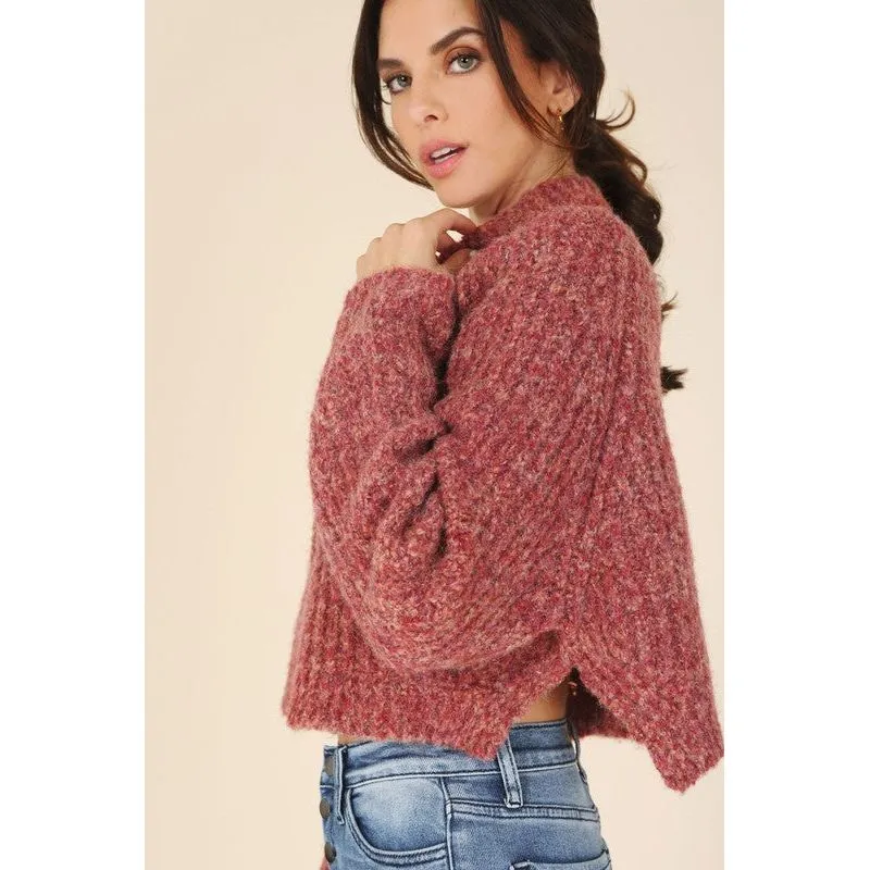 LILOU Melange multicolor sweater top