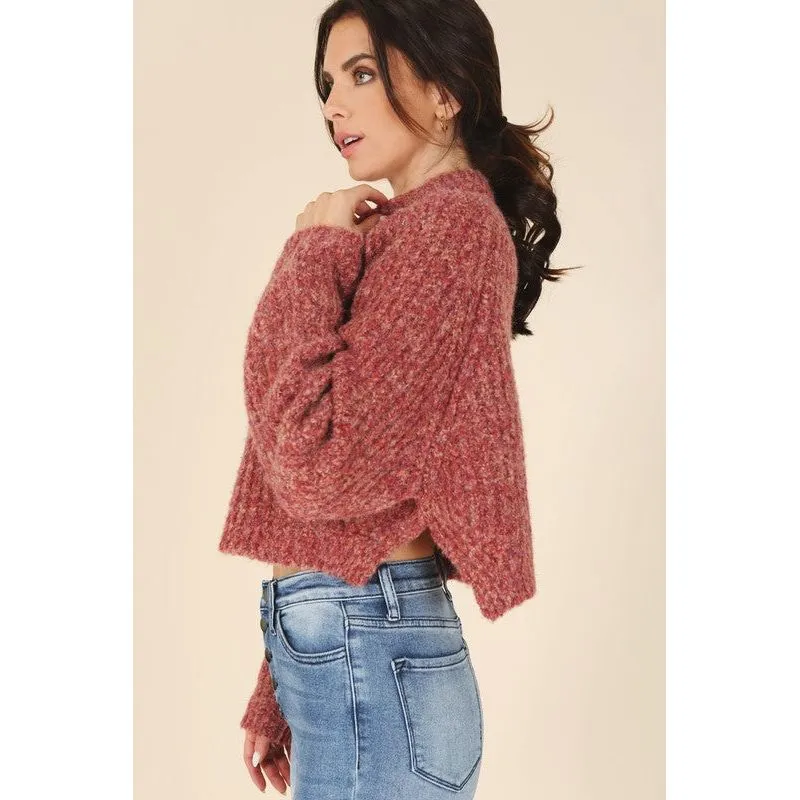 LILOU Melange multicolor sweater top