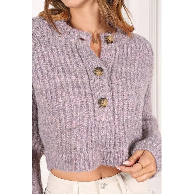 LILOU Melange multicolor sweater top