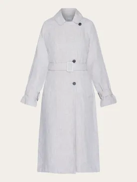 Linen trenchcoat - GOTS/Vegan - Light feather gray