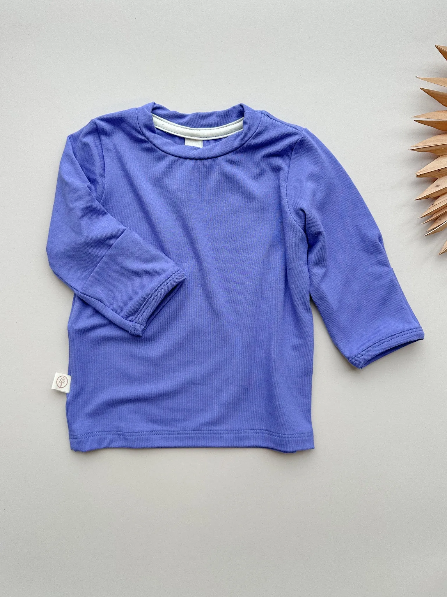 Long Sleeve T-shirt or Bodysuit with Mittens | Baby & Toddler | Luxury Bamboo | Dark Periwinkle