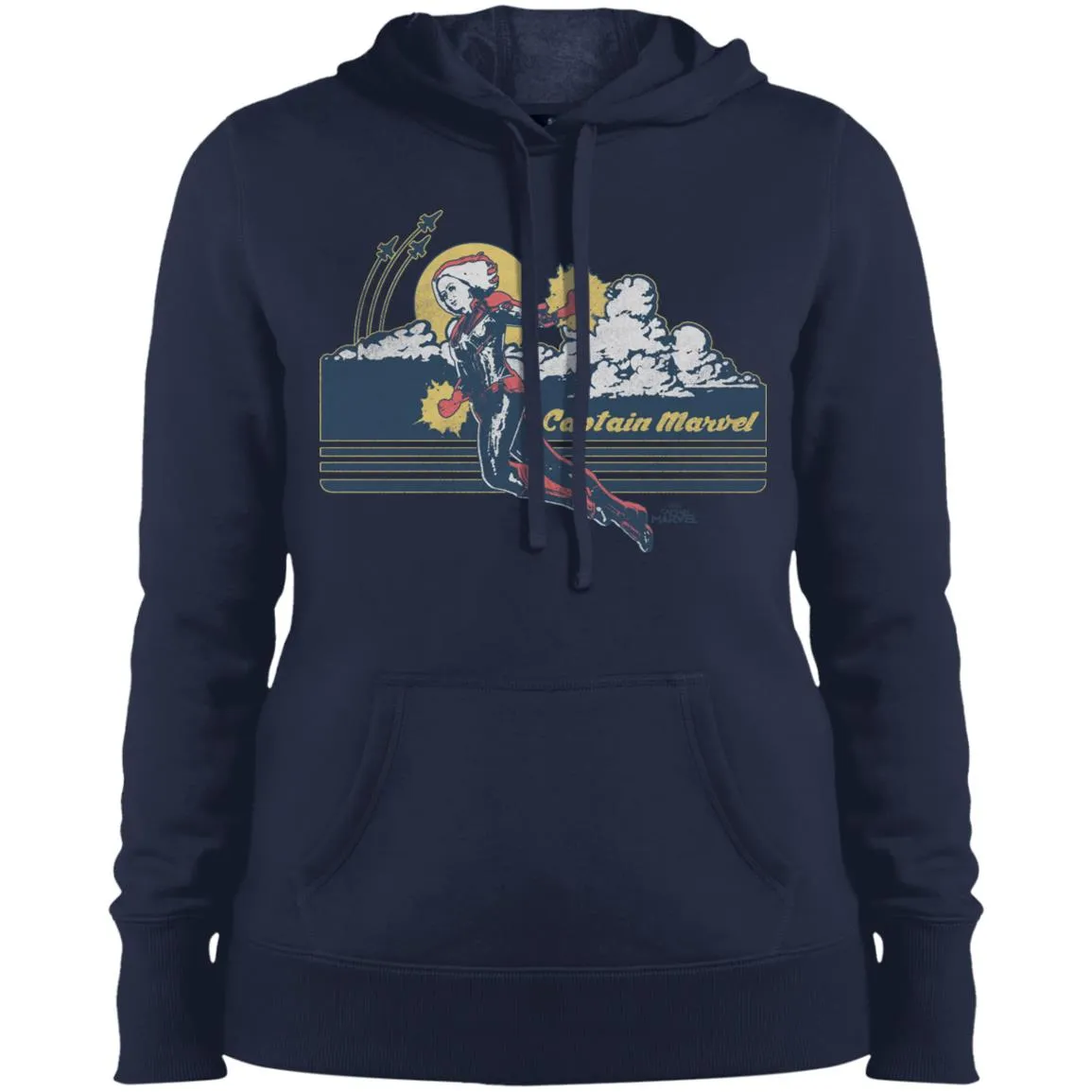 Marvel Captain Marvel Flight Clouds Vintage Women Hooded Sweatshirt