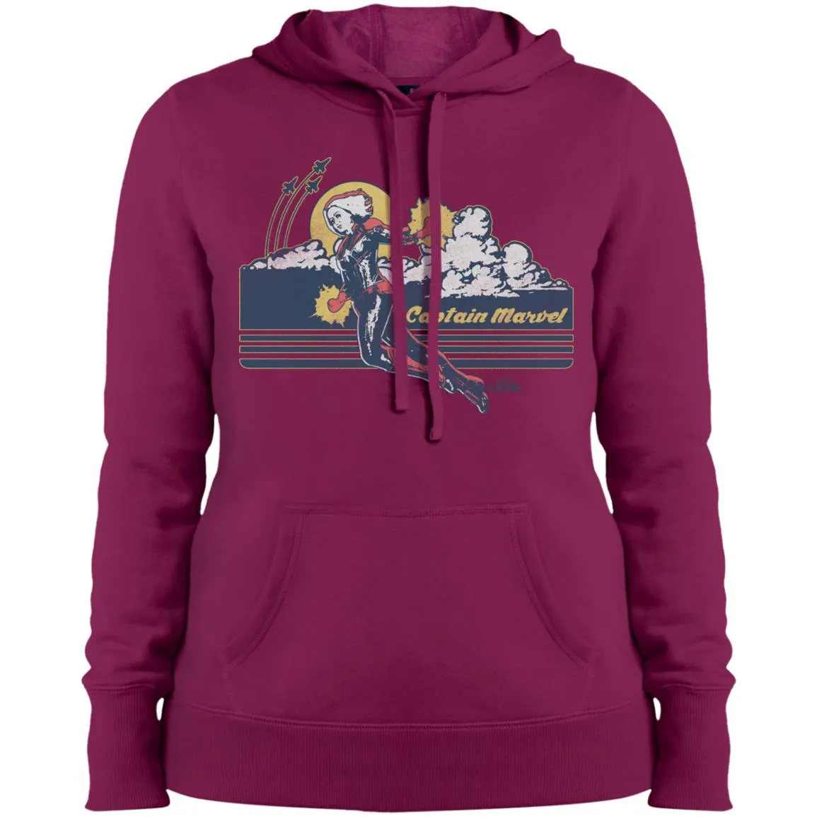 Marvel Captain Marvel Flight Clouds Vintage Women Hooded Sweatshirt