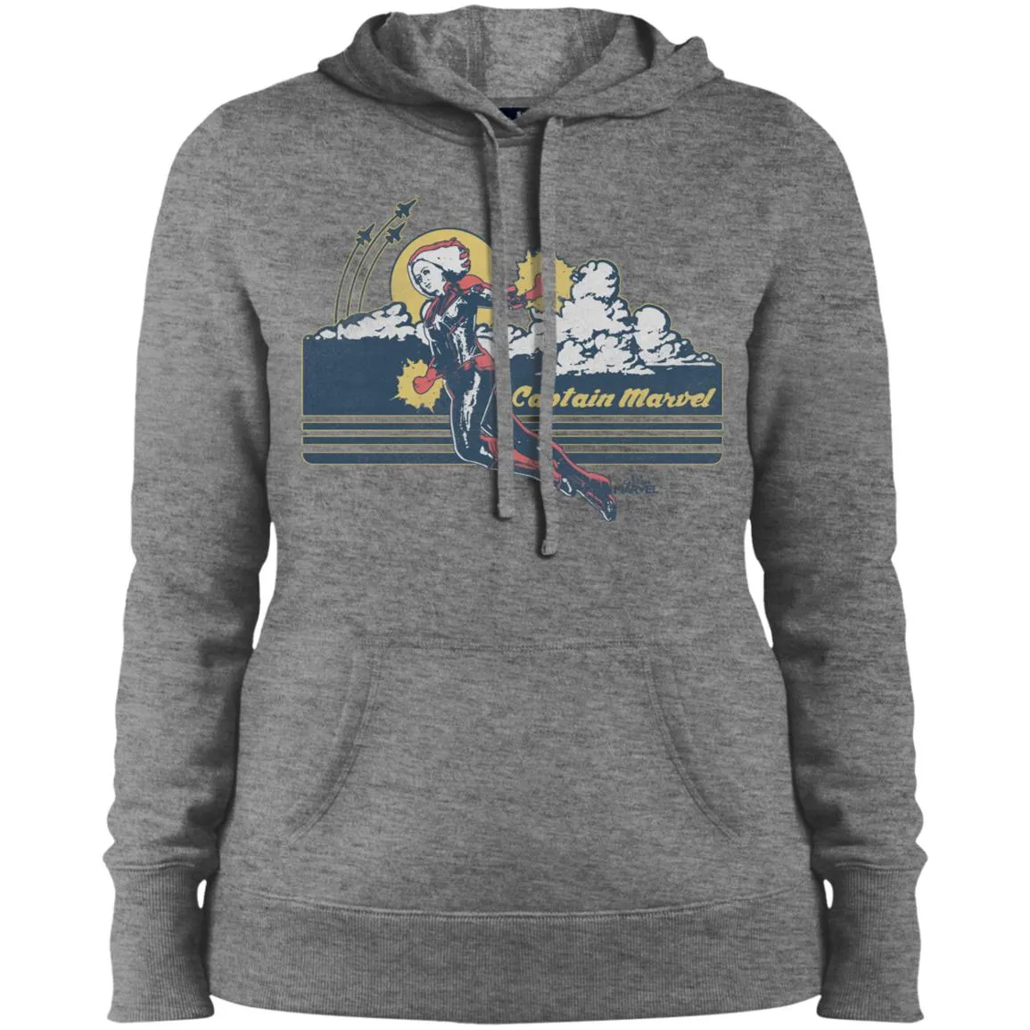 Marvel Captain Marvel Flight Clouds Vintage Women Hooded Sweatshirt