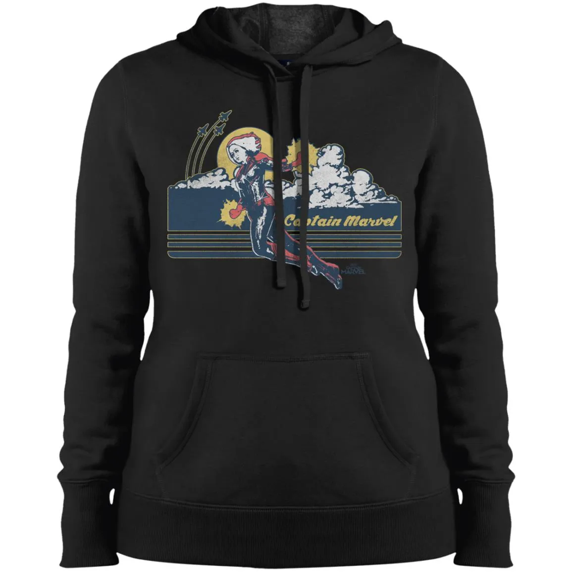 Marvel Captain Marvel Flight Clouds Vintage Women Hooded Sweatshirt