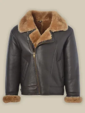 Men B3 Shearling Bomber Leather Jacket